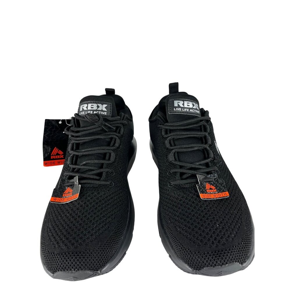 RBX Womens Athletic Sneakers Black Size 10 Wide Knit Walking Shoes